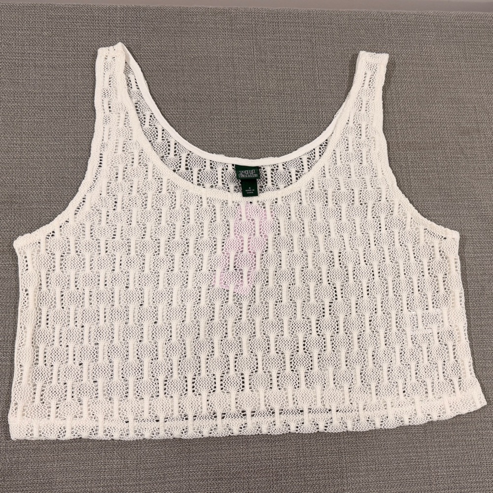 Wild Fable White Crochet Crop Top